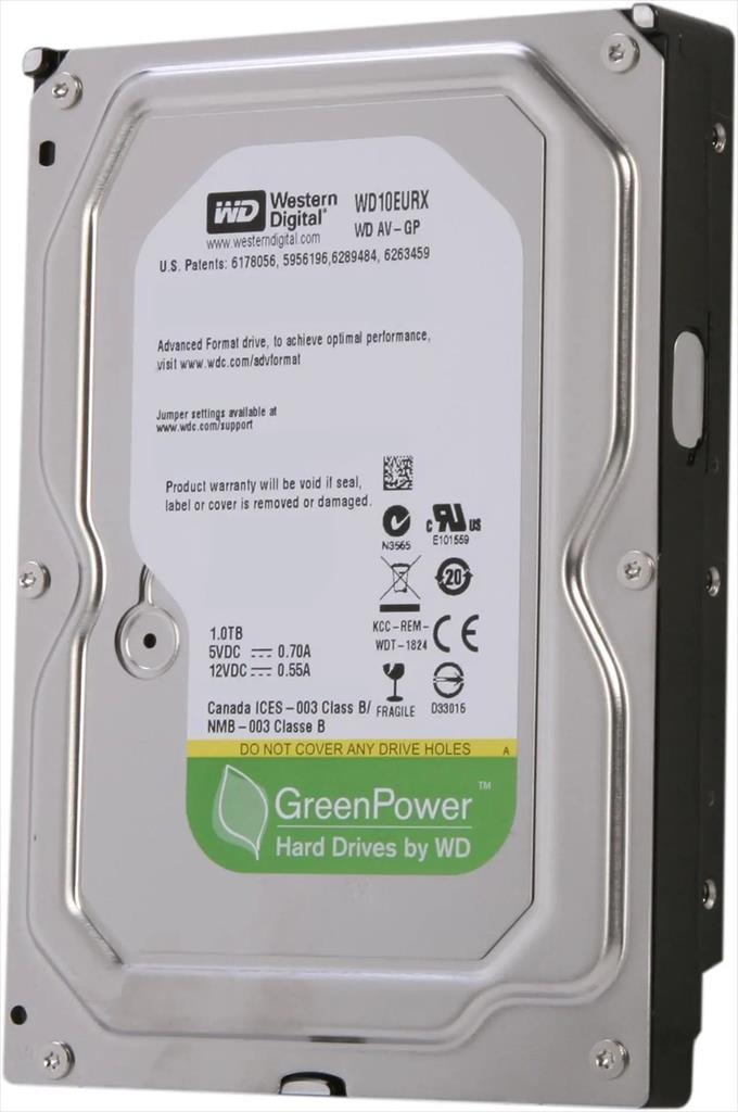 HDD 3,5" 1TB WD GREEN AV-GP IntelliPower 64MB SATAIII WD10EURX/1
