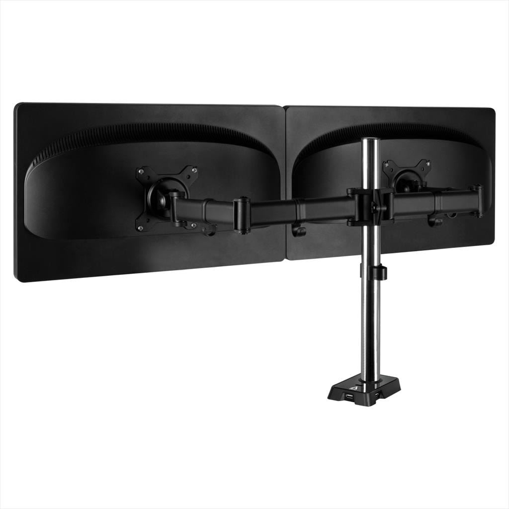 MONITOR STAND ARCTIC Z2 (Gen 3) , 2 MONITORS, up to 34",VESA 100/75mm, Tilt, Swivel, Rotation, 8kg per arm, w/ 4x USB 2.0,  AEMNT00053A