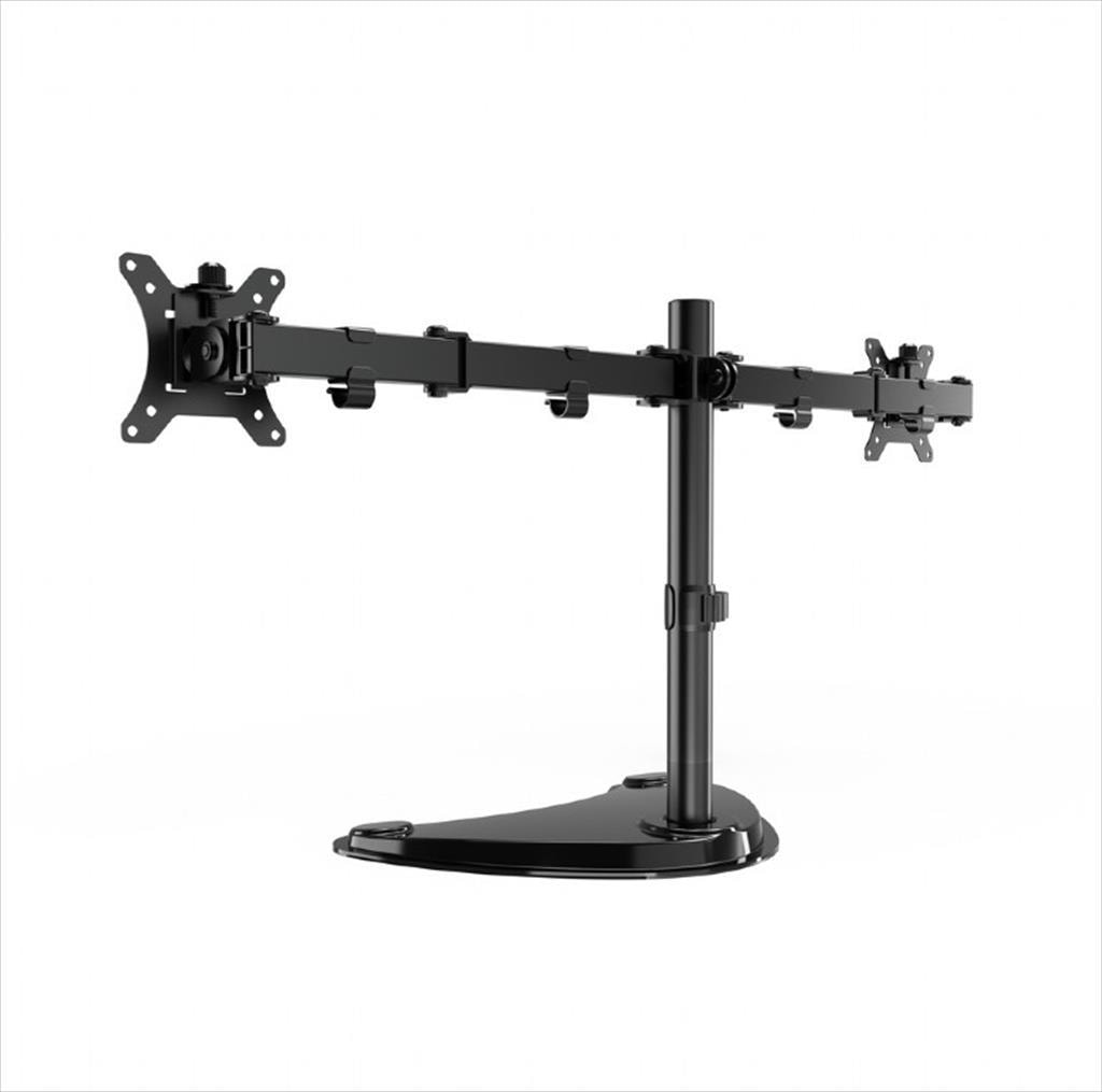 MONITOR STAND GEMBIRD, 2 MONITOR, 13"-32", VESA 100/75mm, Tilt, Swivel, Rotation, 8kg, MS-D2ST-02