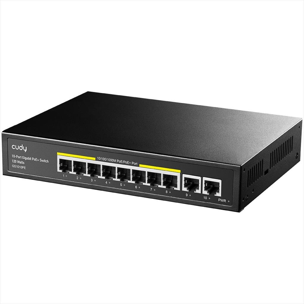 NET Switch CUDY 10-port Gigabit POE 120W GS1010PE