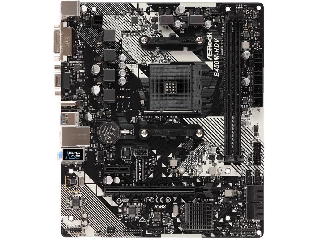 MB AM4 B450M-HDV R4.0 ASROCK 2xDDR4 3200Mhz(O.C), 1xPCIex16,1xPCIex1, HDMI,DVI-D,D-Sub,4xSATAIII,1xM.2,6xUSB 3.1 Gen1
